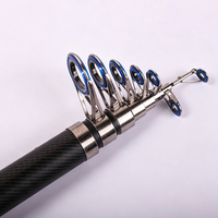 Canne à pêche télescopique en fibre de verre 2.5X-TLS 4.5m 8 sections, action rapide, durable pour la pêche à la perche, à la truite, au brochet, au surf et en eau salée