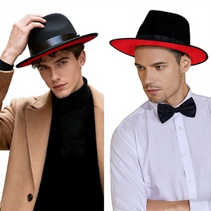 Sombrero Fedora de Fieltro de Lana Negro con Cinta Ajustable, Ala Ancha, Estilo Clásico Unisex para Fiestas, Viajes y Actividades al Aire Libre - Product Image 1
