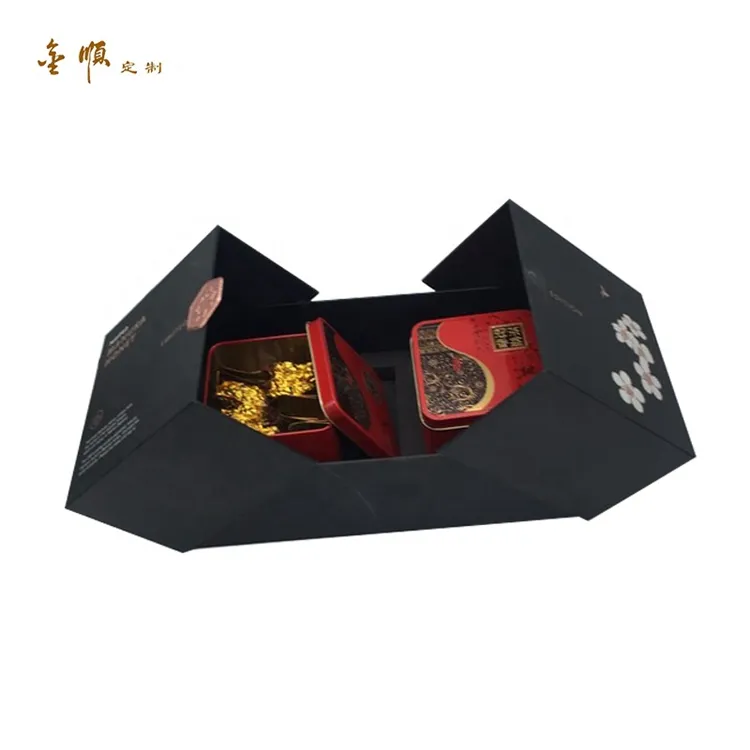 Gold Foil Sliding Magnetic Soy Candle Cosmetic Perfume Essence Oils Paper Jewelry Packaging Gift Boxes with Metal Emblem