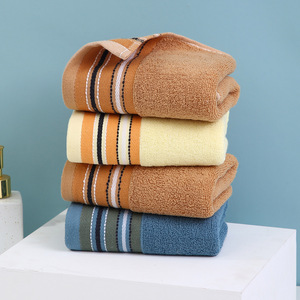 Toallas de algodón jacquard 35x75cm a rayas, absorbentes, suaves para la piel, para regalo y uso diario. - Product Image 1