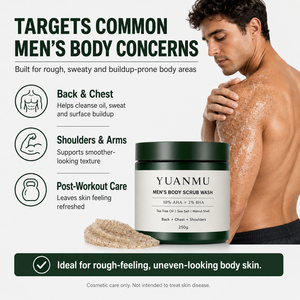 Gommage corporel exfoliant pour hommes à l'huile d'arbre à thé, BHA AHA, pour améliorer les odeurs, lisser la peau rugueuse, pour le dos, la poitrine, les épaules, les fesses et les jambes - Product Image 4