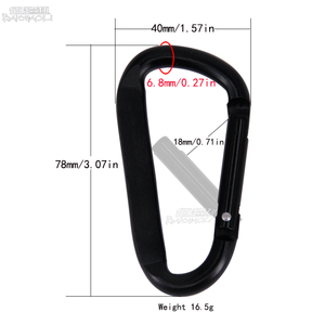80*45Mm 8 # <span class=keywords><strong>D</strong></span> Hình Nhôm Hợp Kim Kim Loại <span class=keywords><strong>Snap</strong></span> Đen Clip Keychain Với Chia Vòng Mùa Xuân Móc Tùy Chỉnh Khắc Logo Cho Khai Thác Mỏ - Product Image 2