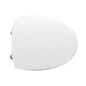 Asiento de Inodoro Redondo Blanco de 50.5 cm de Largo y 37.5 cm de Ancho, Plástico, Minimalista, para Baño - Product Image 1