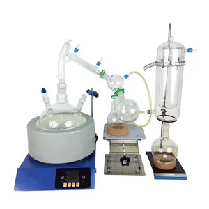 Laboratory Glassware Distillation Short Path Head with Collection Cup and Vacuum Cold Trap Apparatus of Distillation