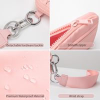 Dompet kartu Lulu wanita, dompet ritsleting dengan jendela Portabel gantungan kunci, dompet saku koin dua kantung