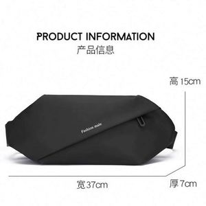 Multifunctional <b>Waterproof</b> Crossbody Men Chest Bag PU Leather Designer Waist Bag Fanny <b>Pack</b> - Product Image 2