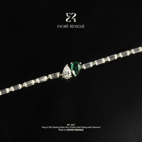 Bracelet en argent sterling 925 avec émeraude de laboratoire de 2*4 mm, bracelet en moissanite, plaqué or 18 carats, bijoux de luxe pour femmes