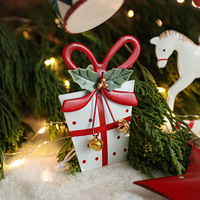 Best-seller fer étain métal peint à la main arbre de noël ornement atmosphère de noël petit tambour cadeau ornement