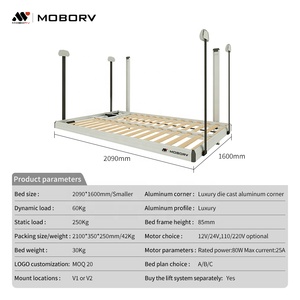 MOBORV ACCESORIOS PARA AUTOCARAVANAS Sistema Eléctrico de Elevación de Cama de Aluminio para Vehículo Recreativo, Caravana y Conversión de Furgoneta - Product Image 3
