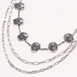 โซ่คาดเอวเดนิมสไตล์ฮิปฮอป ประดับหัวกะโหลกและสปริง โซ่คล้องกางเกงหลายชั้นสำหรับผู้หญิง เครื่องประดับแฟชั่นวินเทจ - Product Image 4