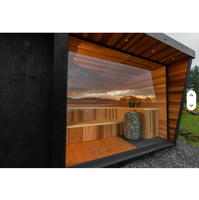 Sauna intérieur moderne en bois de cèdre rouge massif, capacité familiale 6 personnes, pour hôtels, appartements, gymnases, installation facile