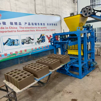 Machine semi-automatique QT4-24 pour la fabrication de blocs de terre cuite entrecroisés, machine de formage de blocs de béton et de ciment pour l'industrie de la construction