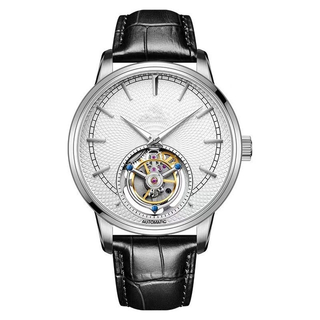 Pagani Design Automatic Mechanical Tourbillon Watch Custom Logo Skeleton Dial Watch Octagonal Skeleton Watch with Leather Strap