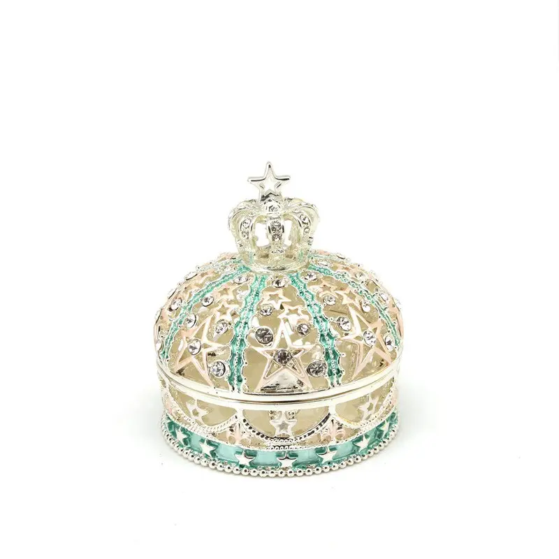 Luxe Star Crown Sieraden Doos Decoratieve Doos Kleine Ornamenten Bruiloft Ring Opbergdoos Metalen Huwelijkscadeau Groothandel