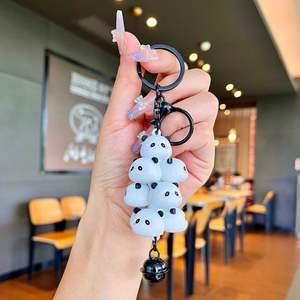 Nouveau Porte-clés Créatif en Forme de Cochon et Panda Empilés, Accessoire de Sac et de Voiture pour Couples, Petits Cadeaux - Product Image 3