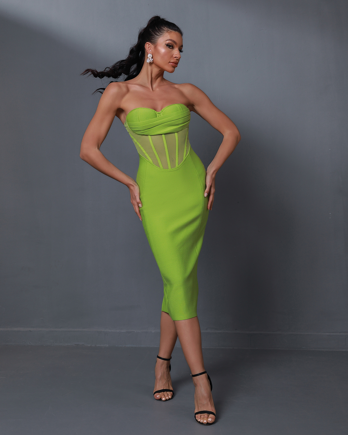 slim fit dress slacks Zapaka Women Dark Green Bodycon Homecoming Dress Corset Strapless Short Prom Dress, Red / US12 main image 1