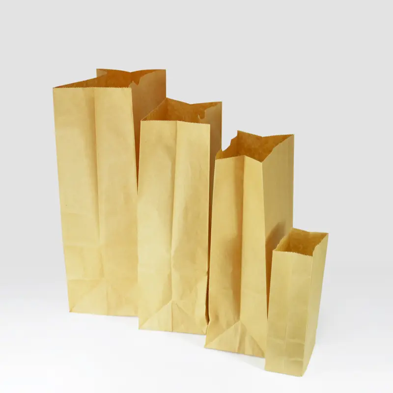 Eco friendly brown kraft paper bag bread packaging food grade kraft paper bags