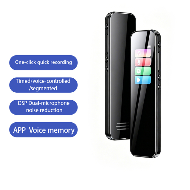Portable Voice Recorder for Meetings HD Noise Reduction Large Screen Long Battery WAV Format USB Connector Student & Legal Use