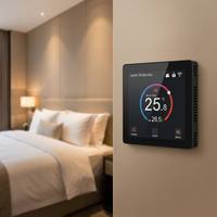 Termostato WiFi Inteligente con Pantalla Táctil TFT Digital Programable, Controlador de Temperatura para Calefacción por Suelo Radiante Eléctrico, Compatible con Tuya, Alexa y Google Home
