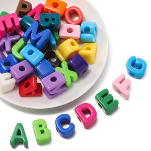 Acrylic Large Hole <b>Letter</b> Beads Colorful English Alphabet For Bracelet Making DIY Jewelry Accessories 10Pcs - Product Image 2