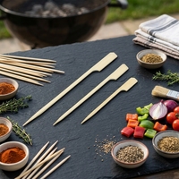 Brochettes jetables en bambou Teppo de 18 cm avec logo personnalisé pour barbecue en plein air et camping