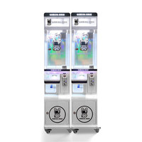 Mini cadeau de machine à double griffe à pièces pour enfants avec roues et accepteur de billets en plastique acrylique