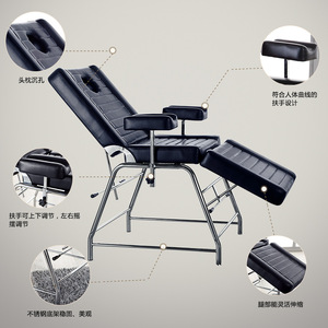 Dongpin Beauty Massage <b>Bed</b> DP-3602 Stainless Steel PVC Black <b>Folding</b> Therapy <b>Bed</b> For Salon Home Use - Product Image 1