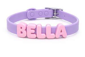 Collier pour chien en PU imperméable, lettres personnalisées 3D amovibles, vendues séparément ou en ensemble assorti DIY pour chiens de petite, moyenne et grande taille - Product Image 5