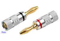 Connecteur banane 4 mm plaqué or 24 carats pour câbles de haut-parleurs audio
