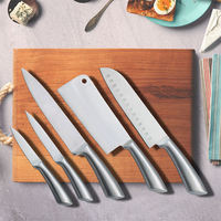 Ensemble de couteaux de cuisine multifonctions en acier inoxydable avec poignée creuse, Logo personnalisé 430
