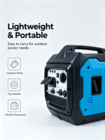 Générateur silencieux à onduleur 3,0 kW, onde sinusoïdale pure, THD 3 %, pour le camping, les voyages, la maison et les situations d'urgence