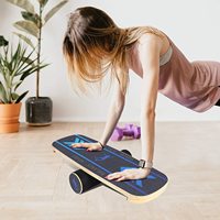 Planche d'équilibre en bois avec roulettes pour skateboard, surf, ski, fitness et exercices