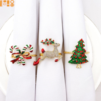 Nouveauté 2027 : Plus de 100 designs de ronds de serviette en strass et goutte d'huile, motifs sapin, cloche et flocon de neige, pour la décoration de table de Noël, mariages et fêtes