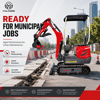 Mini-excavatrice FULCORE à châssis haute résistance anti-vibrations, grande capacité de godet pour l'excavation de terre