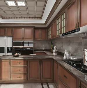 Wholesale Modern Custom Kitchen <b>Cabinets</b> Inset Wood <b>Wall</b> <b>Mounted</b> Modular Kitchen <b>Cabinets</b> for Villa Good Price - Product Image 1
