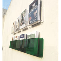 Étagère murale en acrylique hautement transparente sans perçage pour l'affichage de livres et magazines, idéale pour le rangement des livres d'images pour enfants