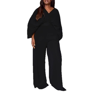 Conjunto de Dos Piezas para Mujer, Blusa Elegante con Cuello en V, Pliegues y Mangas con Volantes, Pantalones de Cintura Alta, a la Moda - Product Image 3