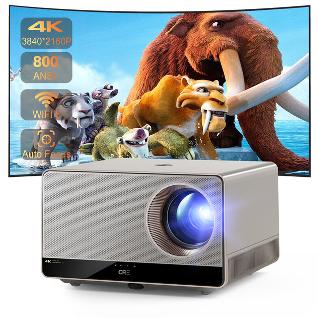 Mini Projector 4K Android 12 | Ultra Portable Smart Home Cinema Device 8000 Lumens Built-in Speakers | Native UHD for High