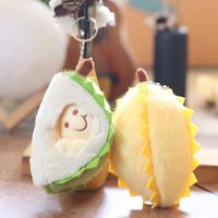 Porte-clés en peluche mignon et adorable en forme de mini pendentif Durian, figurine en tissu rembourrée de 13 cm, breloque de sac