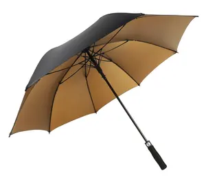 공장 공급 핫 세일 골프 클럽 우산 나무 손잡이 스틱 우산 캐노피 방풍 골프 우산