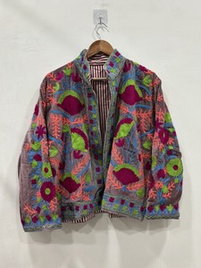 Unisex Spring <b>Jacket</b> Ethnic Luxury Outerwear Suzani Boho Coat Indian Suzani Embroidery <b>Velvet</b> <b>Jacket</b> for Spring Wardrobes - Product Image 6