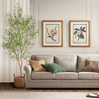FEELEAD Arbre d'olivier artificiel réglable de 2,1 m en soie, en pot, avec branches d'olivier naturelles et feuilles réalistes pour la décoration intérieure de la maison et du bureau