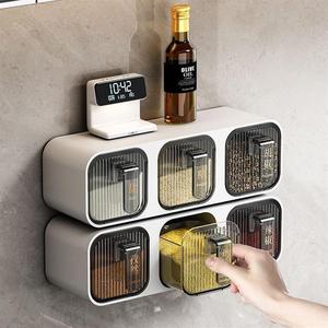 علبة توابل معلقة على الحائط من تشاوتشو بتصميم قابل للتكديس وغطاء قلاب محكم الإغلاق - Product Image 2
