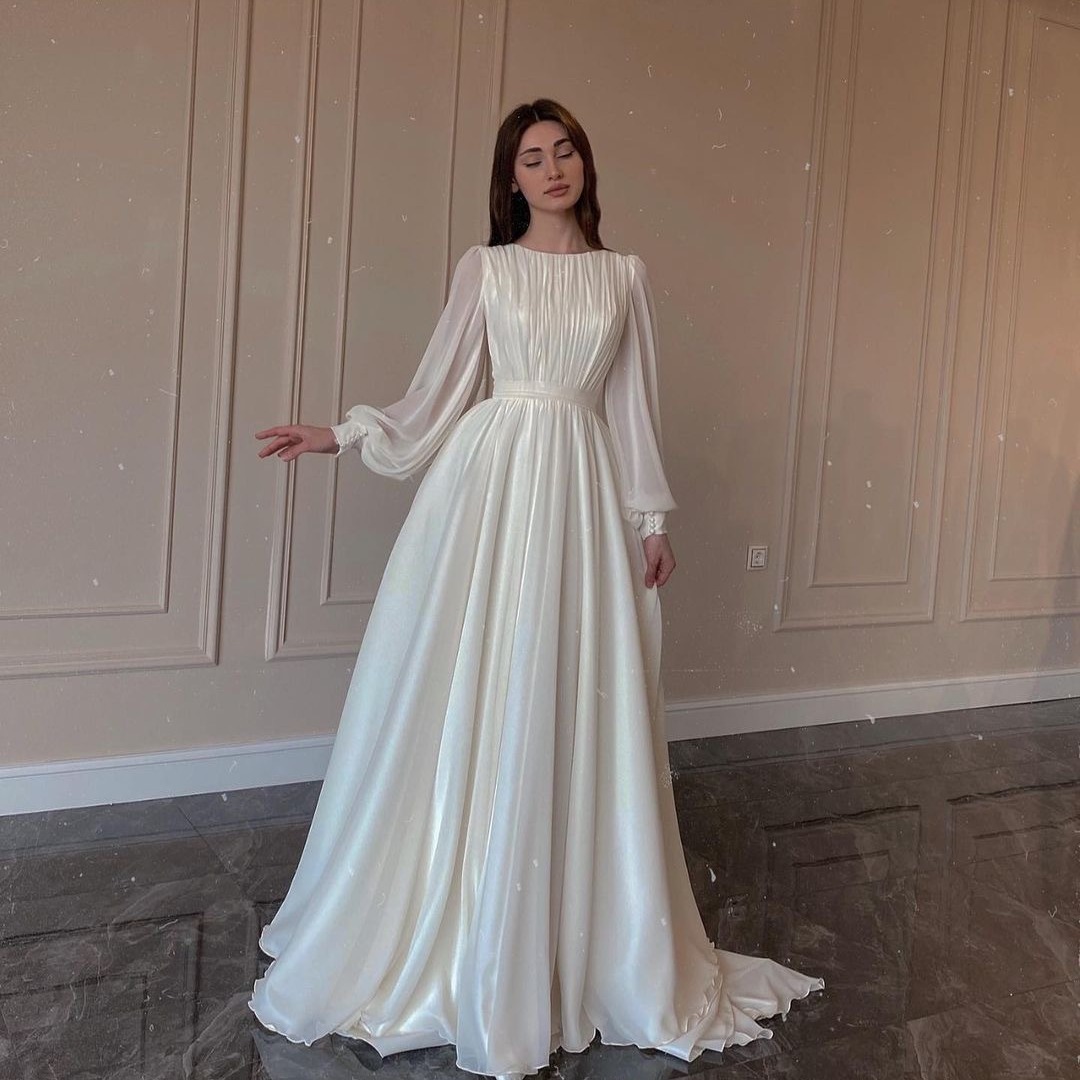 Buy In Bulk Chiffon Tea Length Dresses With Sleeves Mermaid Silhouette