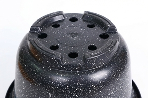 OEM Heavy Duty Round PP <b>Plastic</b> Flower Pot with Speckled Stone Appearance, Injection Molded Garden Nursery <b>Planter</b>, Lightweight - Product Image 4