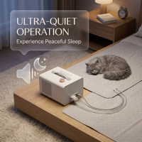 Tapis de refroidissement électrique 4-en-1 pour animaux de compagnie, système de chauffage compatible VR, étanche, protection contre la surchauffe, 15-50°C, 4 tailles 50x50-160x125cm