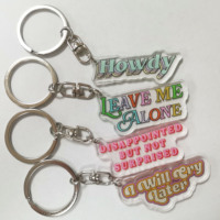 Porte-clés en acrylique personnalisé avec logo promotionnel, breloques en acrylique sur mesure, porte-clés en acrylique transparent