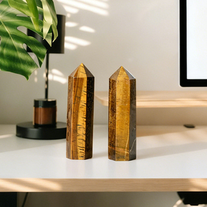 Torre de Cristal Curativa al por Mayor, Punta de Cristal de Ojo de Tigre Dorado de Alta Calidad para Decoración - Product Image 5