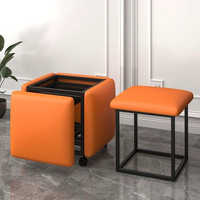 5-in-1 Modern Comfort Square Velvet Gepolsterter Fuß schemel Osmanen & Hocker mit für Rubik's Cube für die Aufbewahrung von Wohnungen