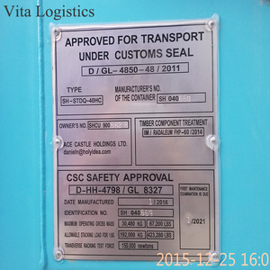 Nouveau conteneur d'expédition 40HQ de Shenzhen de seconde main 40ft sec VITA acier au carbone CSC aluminium T-Bar plancher 28-58CBM capacité vente - Product Image 5